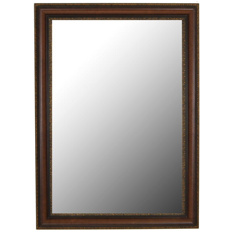 Second Look Mirrors Polynesian Coco Brown Gold Trim Wall Mirror